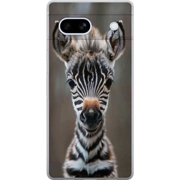 Google Pixel 7a Gennemsigtig cover Giraf Dyretema Afrika Natur Grafisk Motiv Savanne Vilde Dyr Populær Vægkunst Eksotisk Tema