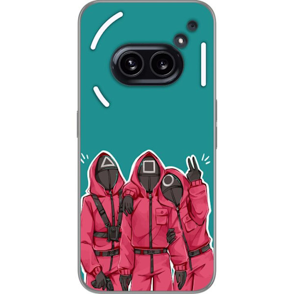 Nothing Phone (2a) Läpinäkyvä kuori Squid Game Hahmot Graafinen Suunnittelu Sarjakuvasarjan Hahmot Suosittu TV-Teema Aasialainen Tyyli Jännittäv