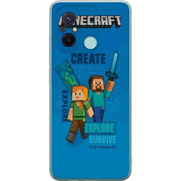 Xiaomi Redmi 12C Läpinäkyvä kuori Minecraft Luolastot