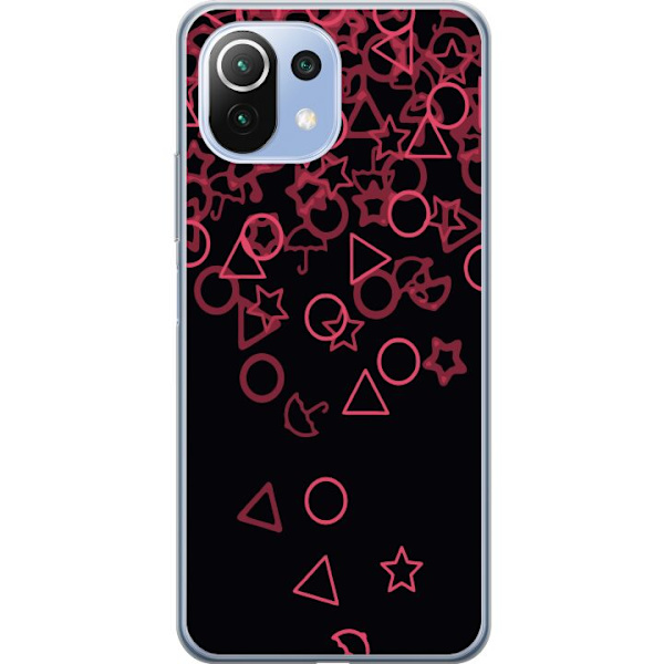 Xiaomi Mi 11 Lite Genomskinligt Skal Squid Game Ikoner Serie Design Populärt TV Spel Ikoner Grafiskt Motiv Asiatisk Trend Dramaserie