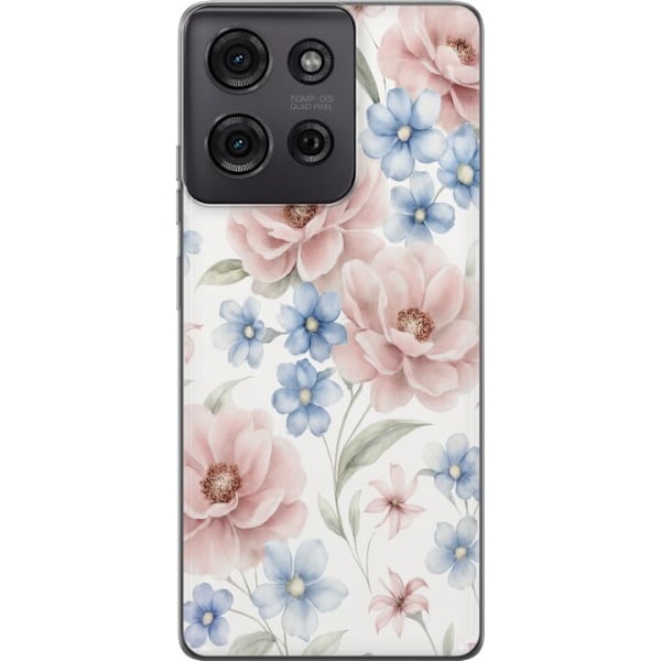 Motorola Moto G75 Läpinäkyvä kuori Romanttiset kukat