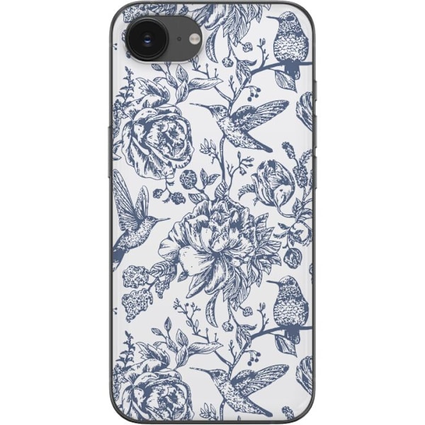 Apple iPhone 16e Genomskinligt Skal Blomster & Fåglar – romantiskt mönster i vintage-stil