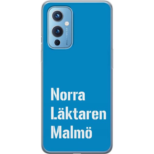 Kompatibelt Mobildeksel til OnePlus 9 Minimalistisk blå tekstdesign med Malmö-tema og moderne typografisk stil blå