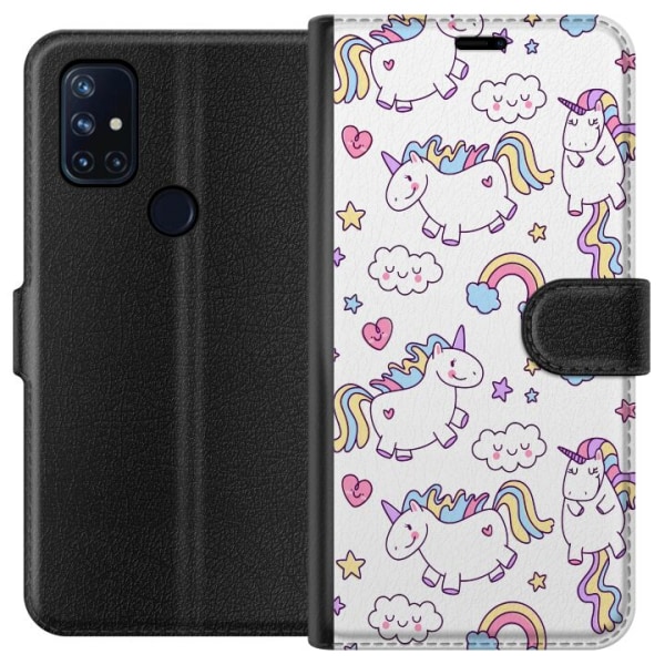 OnePlus Nord N10 5G Tegnebogsetui Unicorn Mønster