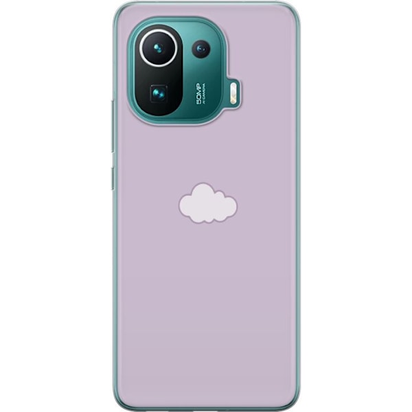 Xiaomi Mi 11 Pro Genomskinligt Skal Lila Moln – minimalistiskt moln på lila bakgrund