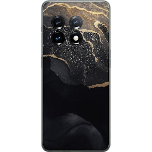 OnePlus 11 Gennemsigtig cover Sort guld abstrakt