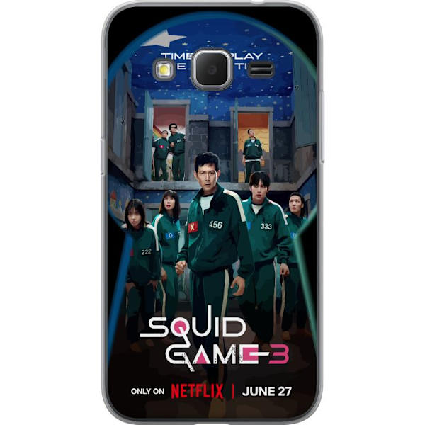 Samsung Galaxy Core Prime Genomskinligt Skal Squid Game Säsong 3 Seriefigurer Populärt TV Serie Motiv Ikoner Spänning Drama Asiatisk Design Trend