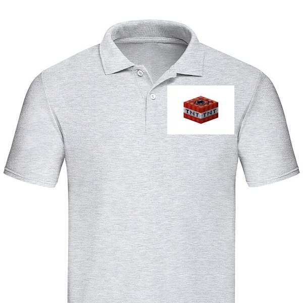 Piké för Vuxen | Elegant Pikétröja Minecraft TNT Grå Medium