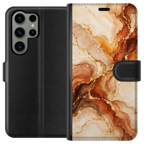 Kompatibel Tegnebogsetui til Samsung Galaxy S23 Ultra Høstagat beige