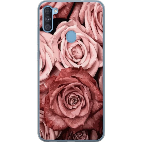 Samsung Galaxy A11 Läpinäkyvä kuori Ruusut