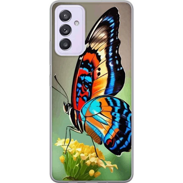 Samsung Galaxy A82 5G Genomskinligt Skal Fjäril Natur Sommar Motiv Vingar Färgstark Design Populär Dekor Grafiskt Exotiskt Tema