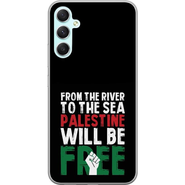 Samsung Galaxy A34 Genomskinligt Skal Free Palestine – politiskt statement med kraftfullt grafiskt uttryck