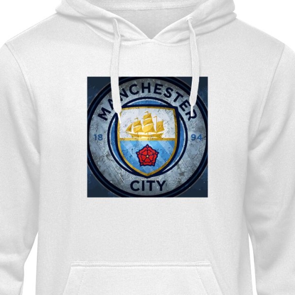 Barn Hoodie Manchester City FC vit 9-11 År