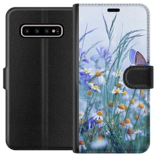 Kompatibelt Lommeboketui til Samsung Galaxy S10+ Blomster