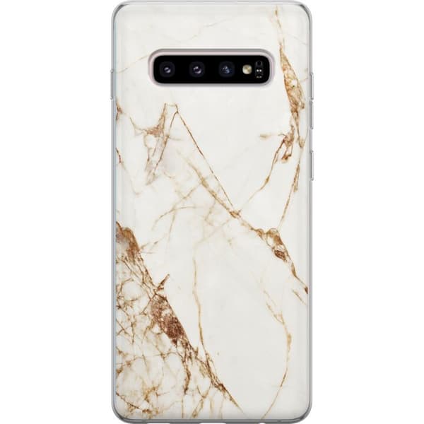 Kompatibelt Mobilskal till Samsung Galaxy S10+ Vit marmor