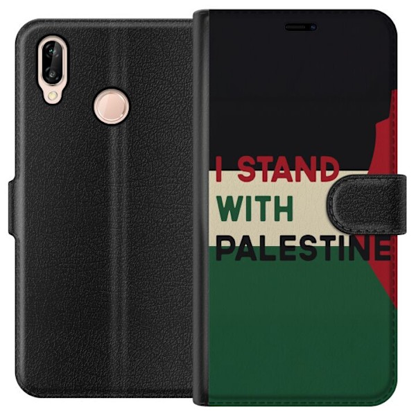 Huawei P20 lite Plånboksfodral Stand with Palestine – solidaritetsdesign med starkt budskap