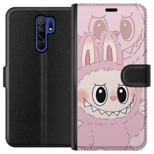 Xiaomi Redmi 9 Plånboksfodral Labubu Floral Freak – Blommigt monster i vintage-stil