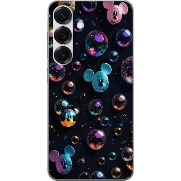 Samsung Galaxy S25 Genomskinligt Skal Musse Pigg Disney Bubblor Design Roligt Motiv Populär Disneyfigur Tecknad Serie Barnklassiker