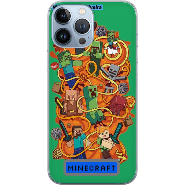 Apple iPhone 13 Pro Max Läpinäkyvä kuori Minecraft