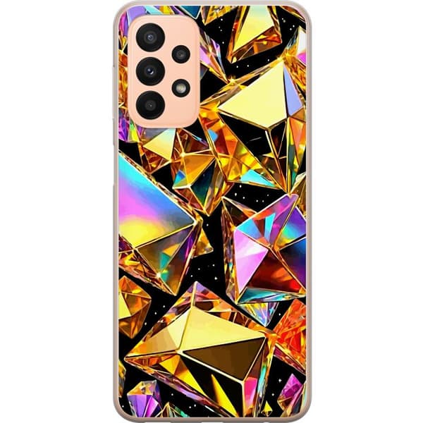 Kompatibelt Mobildeksel til Samsung Galaxy A23 3D Gull