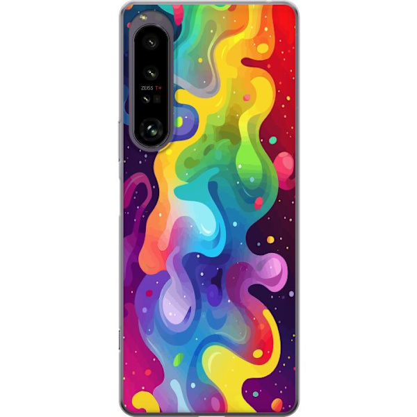 Sony Xperia 1 IV Genomskinligt Skal Color Splash Abstrakt Konst Design Färgstarkt Mönster Modern Populär Väggkonst Grafiskt Trend