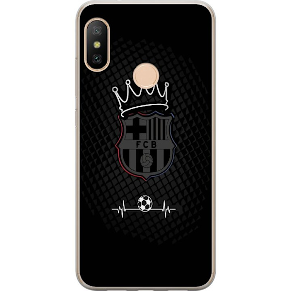Xiaomi Redmi 6 Pro Genomskinligt Skal FC Barcelona Emblem Fotboll Motiv Blå Röd Klubbmärke Katalonien La Liga Fans Populärt Ikoniskt