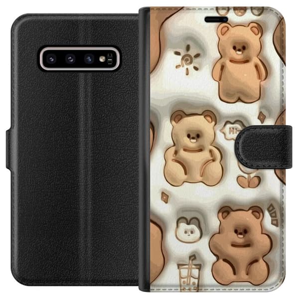 Kompatibelt Lommeboketui til Samsung Galaxy S10+ Boblende Bjørner