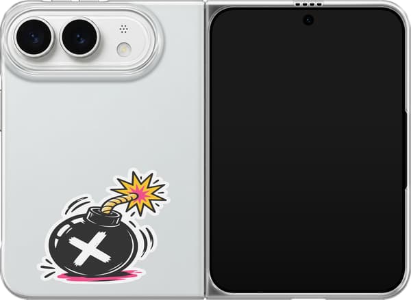 Kompatibel Mobilcover til Apple iPhone Duo Krydsbombe - Sort motiv med sort bombe med hvidt symbol. sort