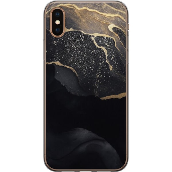 Apple iPhone XS Max Genomskinligt Skal Svart guld abstrakt