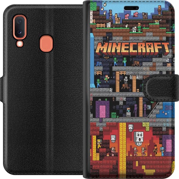 Kompatibelt Plånboksfodral till Samsung Galaxy A20e Minecraft