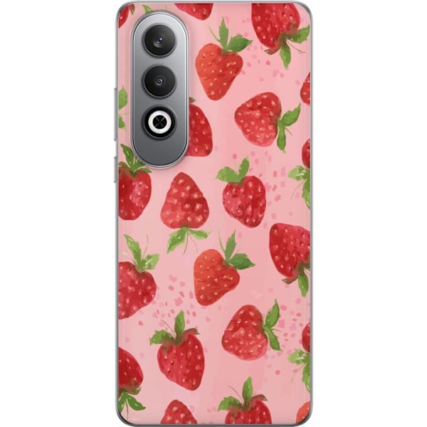 OnePlus Nord CE4 Gennemsigtig cover Jordbærdrømme - Retro-stil jordbærmønster