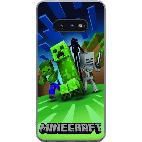 Samsung Galaxy S10e Genomskinligt Skal Minecraft Creeper mobilskal i klassisk grön pixelstil