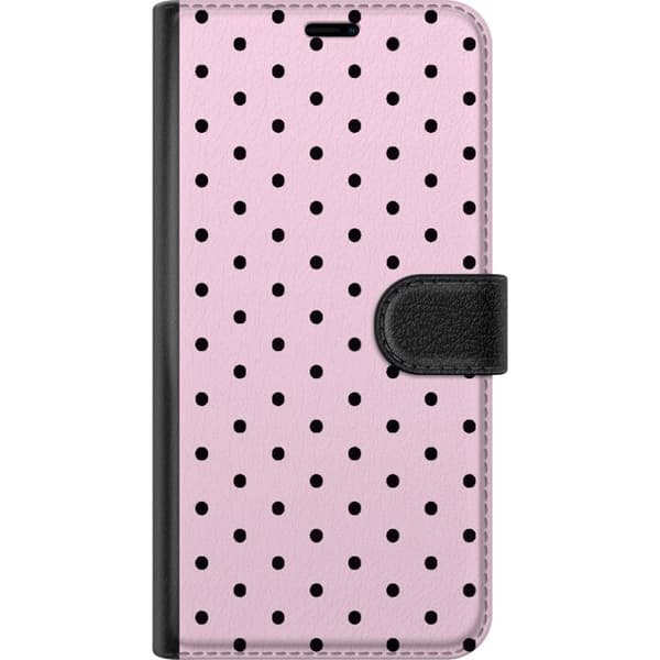 Kompatibel Tegnebogsetui til Google Pixel 11 Pro Minimalistisk prikmønster med sorte prikker på lyserød baggrund pink