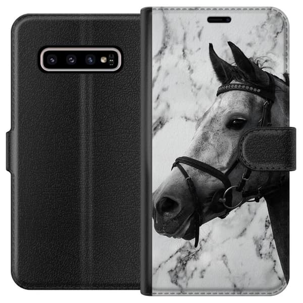Kompatibelt Lommeboketui til Samsung Galaxy S10+ Hest