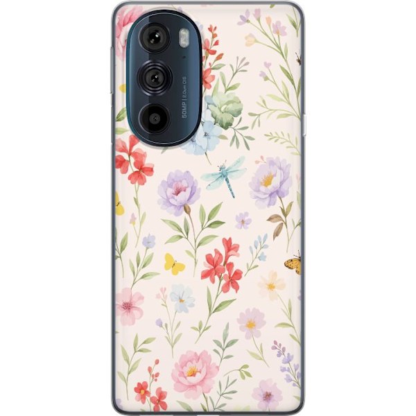 Motorola Edge 30 Pro Genomskinligt Skal Blommor