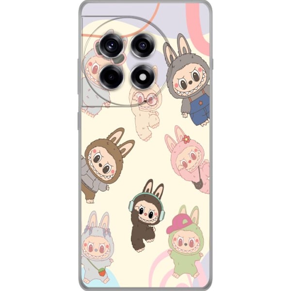 OnePlus 12R Genomskinligt Skal Labubu Pop Mart Kollektion Motiv Figur Samling Design Populärt Art Toy Pop Mart Kreativ Grafiskt