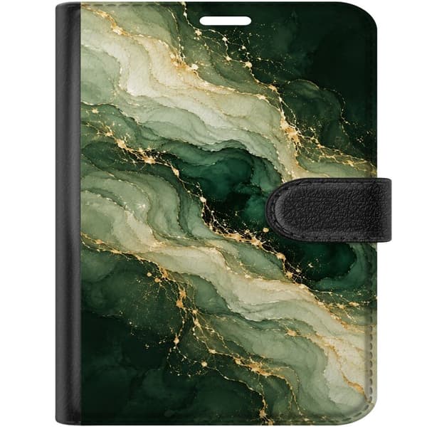 Kompatibelt Plånboksfodral till Apple iPhone Duo Skogsmarmor grön