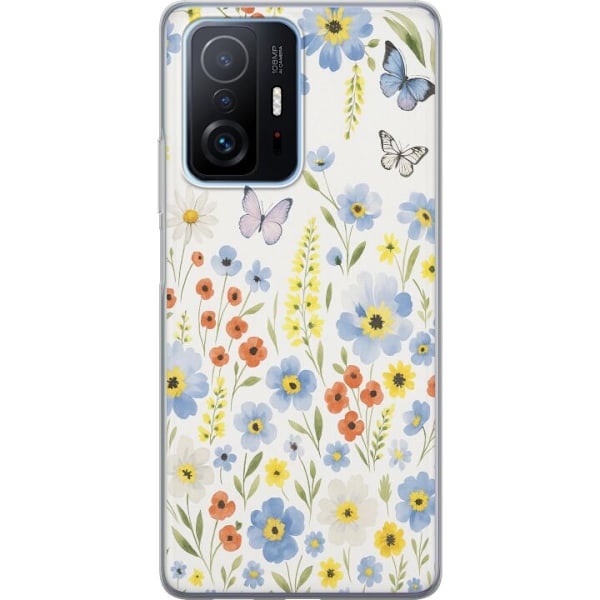 Xiaomi 11T Pro Gjennomsiktig deksel Sommerblomster