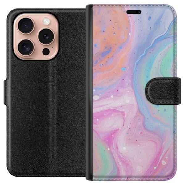 Apple iPhone 16 Pro Tegnebogsetui Pastelmarmor