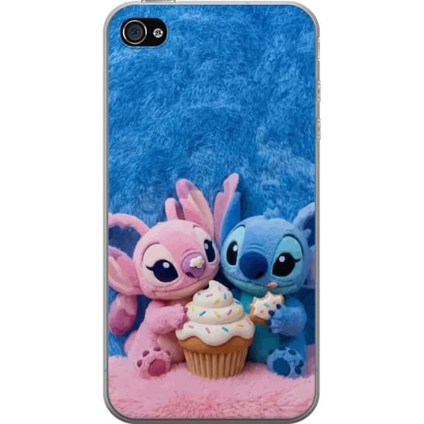 Kompatibelt Mobildeksel til Apple iPhone 4 Søte blå og rosa figurer med stor cupcake og strøssel rosa