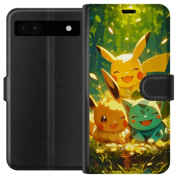 Google Pixel 6a Tegnebogsetui Pixelmonster spillestil - farverig design til retro-elskende gamere