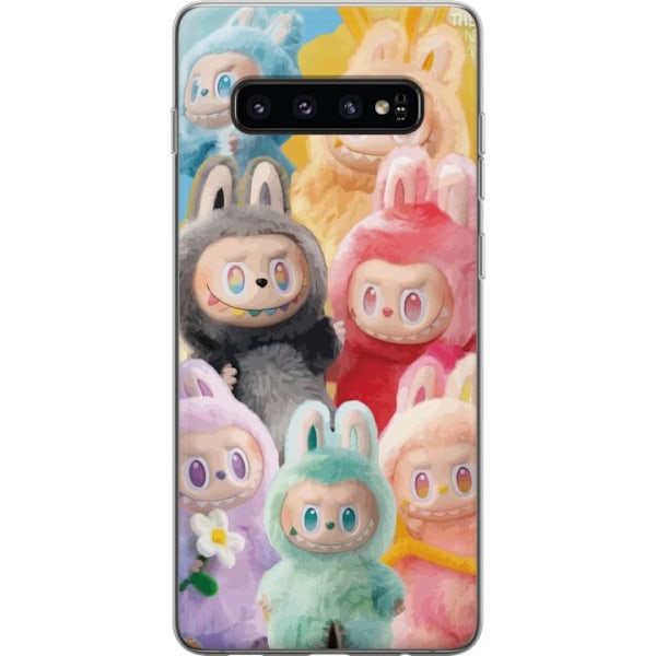 Samsung Galaxy S10 Genomskinligt Skal Labubu Sketch Style –