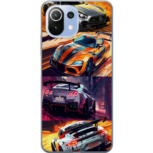 Xiaomi 11 Lite 5G NE Läpinäkyvä kuori Ralli kuume - vauhdikas teema ralliautoilla
