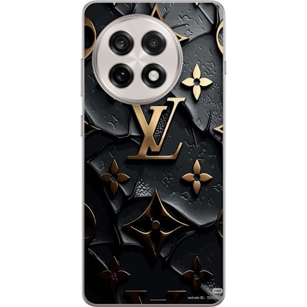 OnePlus 13R Genomskinligt Skal Louis Vuitton Dark Mode Design Svart Lyx Stil Fashion Populärt Grafiskt Mönster Modeikon Lyxmärke