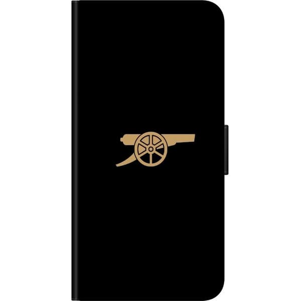 Kompatibel Tegnebogsetui til OnePlus 8 Minimalistisk motiv med guldfarvet kanon mod sort baggrund sort