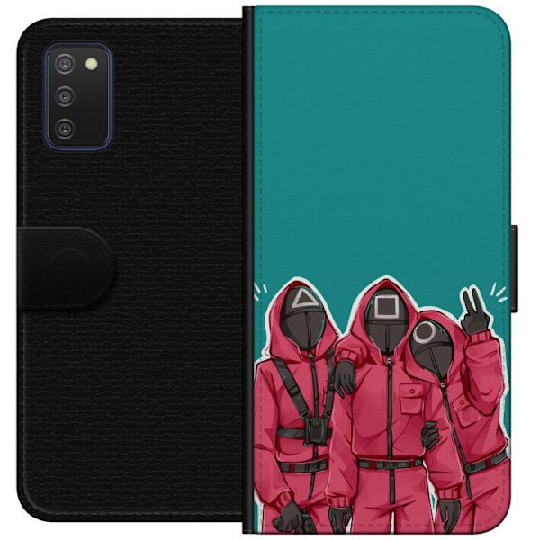 Samsung Galaxy A03s Plånboksfodral Squid Game Karaktärer Grafisk Design Seriefigurer Populär TV Motiv Asiatisk Stil Spännande Trend