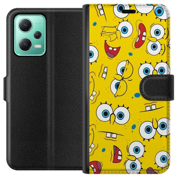 Kompatibelt Plånboksfodral till Xiaomi Redmi Note 12 SpongeBob SquarePants