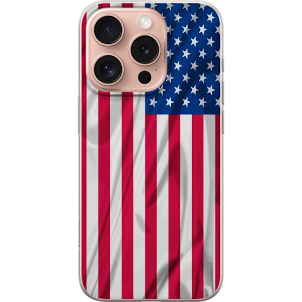 Apple iPhone 16 Pro Gennemsigtig cover USA flag