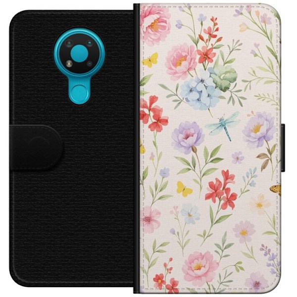Nokia 3.4 Plånboksfodral Blommor