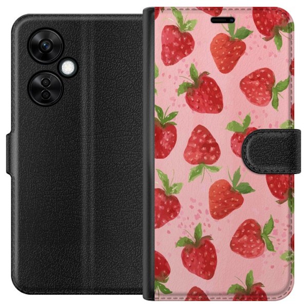 OnePlus Nord CE3 Lompakkokotelo Mansikkahaaveet - Retrot tyyli